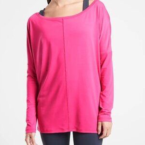 Athleta Essense Flow Pink Long Sleeve Shirt Medium
